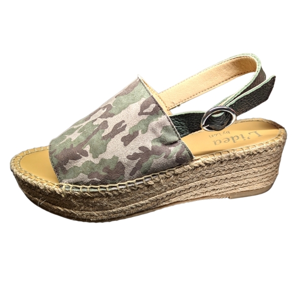 L'idea by Lori Shoes - L'IDEA by Lori Teka Slingback Camouflage Platform Espadrille Sandals EU38 US 7.5